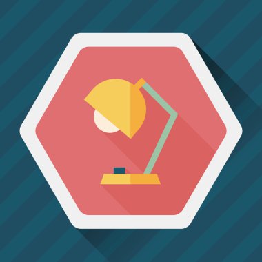 Uzun Gölge, eps10 ile masa lambası düz simgesi