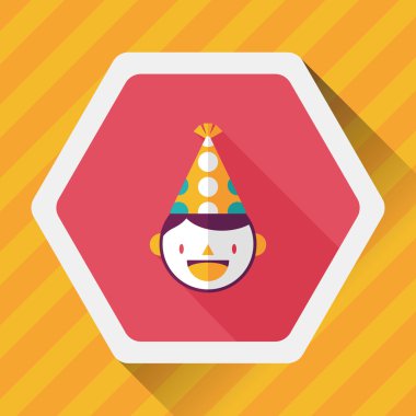 verjaardag partij jongen platte pictogram met lange schaduw, eps10