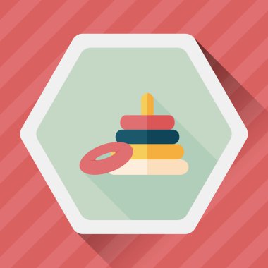 Piramit oyuncak düz simgesi ile uzun gölge, eps10