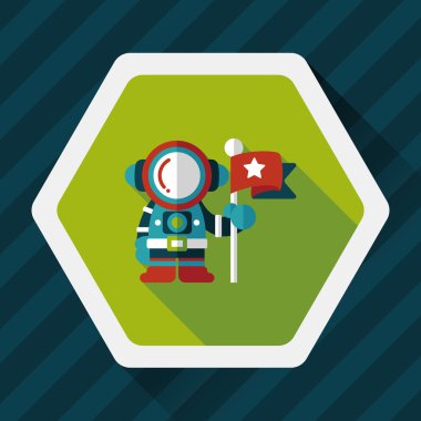 Uzun Gölge, eps10 ile uzay astronot düz simgesi