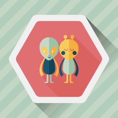 Uzun Gölge, eps10 ile alan yabancı dostluk düz simgesi