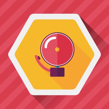 Alarm zili uzun gölge, eps10 düz simgesiyle