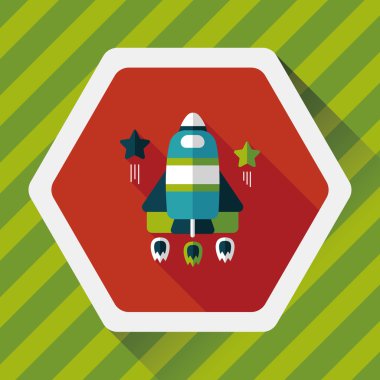 Uzun Gölge, eps10 ile alan roket düz simgesi