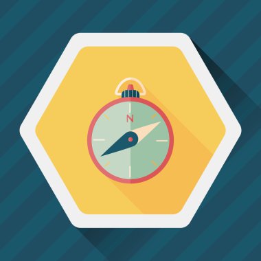 uzun gölge ile düz pusula simgesini