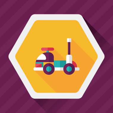 oyuncak araba düz simgesi ile uzun gölge, eps10