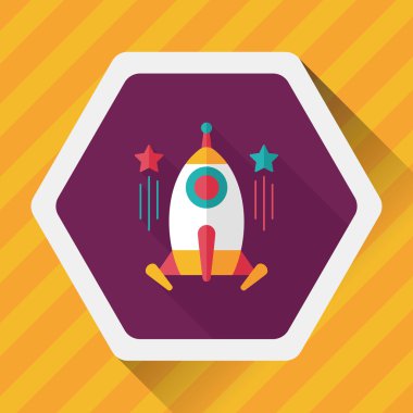 Uzun Gölge, eps10 ile alan roket düz simgesi