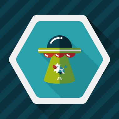 Uzun Gölge, eps10 ile uzay Ufo düz simgesi