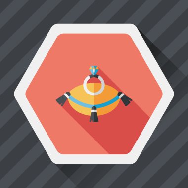 Elmas yüzük düz simgesi ile uzun gölge, eps10 teklif