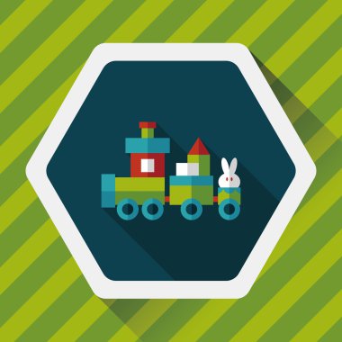 Tren oyuncak uzun gölge, eps10 düz simgesiyle