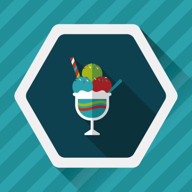 Uzun Gölge, eps10 dondurma düz simgesi