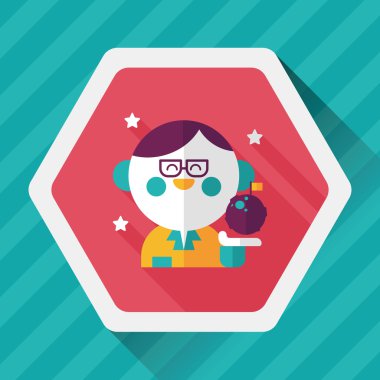 Uzay bilim adamları uzun gölge, eps10 düz simgesiyle