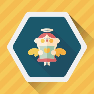 Düğün melek Korosu düz simgesiyle uzun gölge, eps10