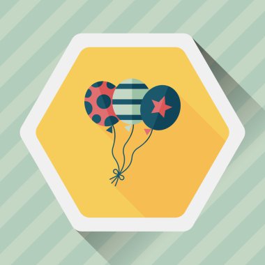 Balonlar düz simgesi ile uzun gölge, eps10