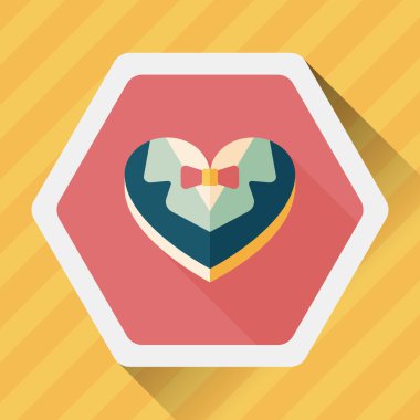 Düğün damat takım elbise uzun sha ile çerezleri düz simgesi kutu şeklinde