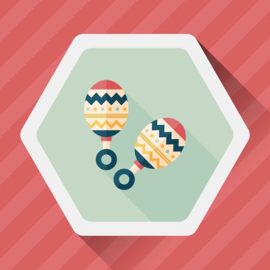 Bebek çıngırağı uzun gölge, eps 10 düz simgesiyle