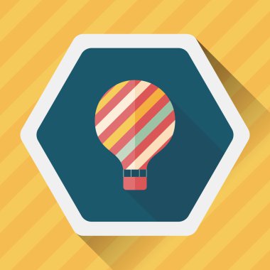 sıcak hava balonu uzun gölge düz simgesiyle