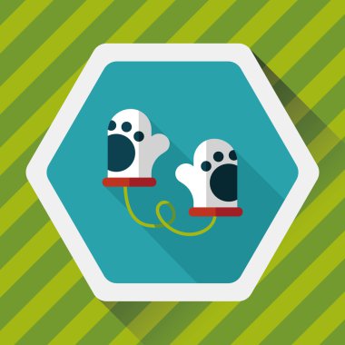 Bebek eldiven düz simgesi ile uzun gölge, eps10