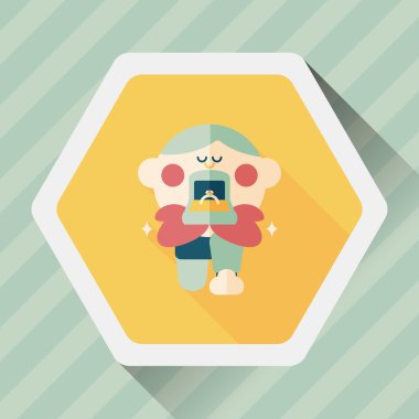 Elmas yüzük düz simgesi ile uzun gölge, eps10 teklif