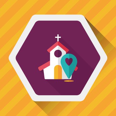 Uzun Gölge, eps10 düğün kilise düz simgesiyle