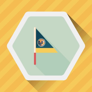 uzun gölge ile bayrak düz simgesi