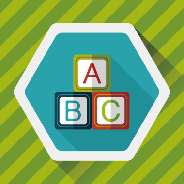 Uzun Gölge, eps 10 ile ABC blokları düz simgesi