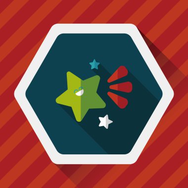 Uzay yıldız düz simgesi ile uzun gölge, eps10