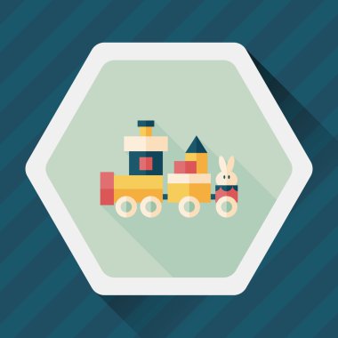 Tren oyuncak uzun gölge, eps10 düz simgesiyle