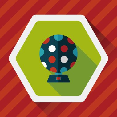 disko ışıkları düz simgesi ile uzun gölge, eps10