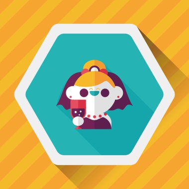 Gelinin düz ikonu, uzun gölgeli, eps10