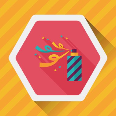 konfeti düz simgesi ile uzun gölge, eps10