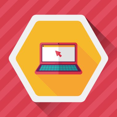 Uzun Gölge, eps10 ile dizüstü düz simgesi