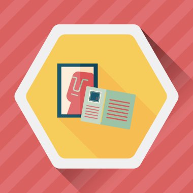 kartpostal uzun gölge düz simgesi