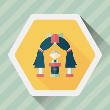 düğün töreni uzun gölge, eps10 düz simgesiyle