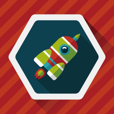 Uzun Gölge, eps10 ile alan roket düz simgesi