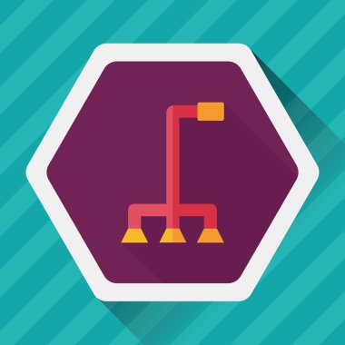 baston uzun gölge düz simgesi