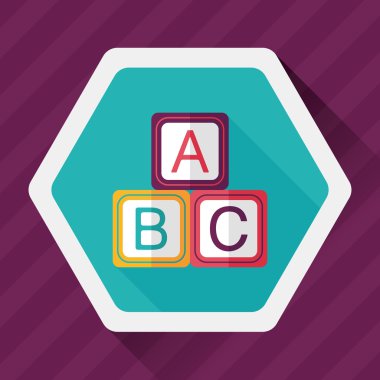 Uzun Gölge, eps 10 ile ABC blokları düz simgesi