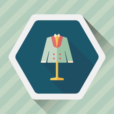 damat takım elbise düz simgesi ile uzun gölge, eps10 düğün