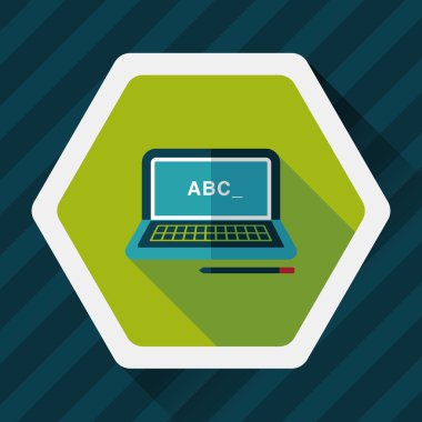 Uzun Gölge, eps10 ile dizüstü düz simgesi