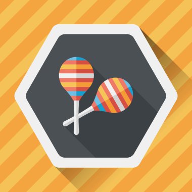 Uzun Gölge, eps10 ahşap rattle düz simgesi