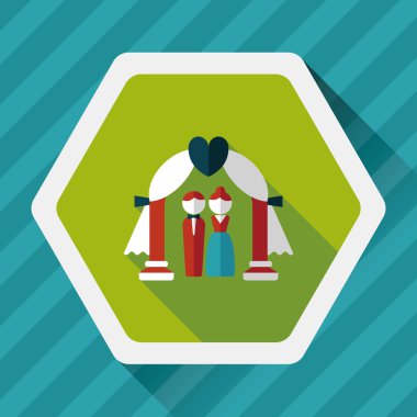 düğün töreni uzun gölge, eps10 düz simgesiyle