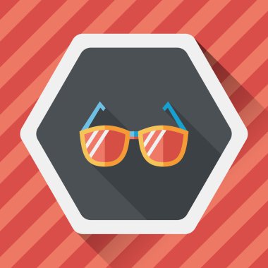 uzun gölge güneş gözlüğü düz simgesi