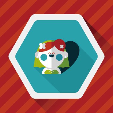 Gelinin düz ikonu, uzun gölgeli, eps10