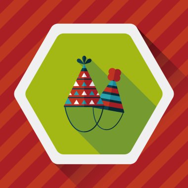 Uzun Gölge, eps10 ile doğum günü şapkası düz simgesi