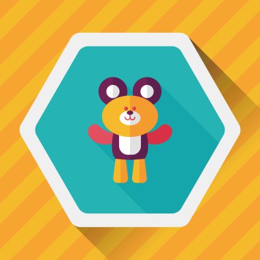 oyuncak ayı uzun gölge, eps10 düz simgesiyle