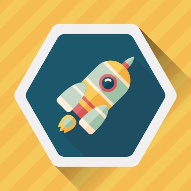 Uzun Gölge, eps10 ile alan roket düz simgesi