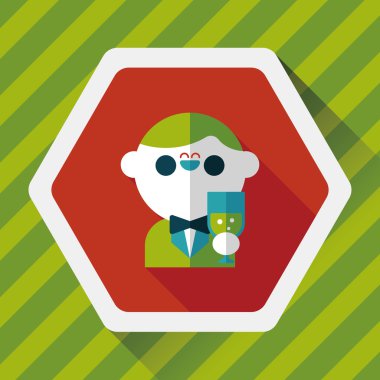 Düğün damat uzun gölge, eps10 düz simgesiyle