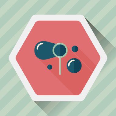 Uzun Gölge, eps10 ile baloncuklar düz simgesi