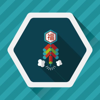 Çin yeni yılı düz simgesi, Çin festival cou eps10, word fu