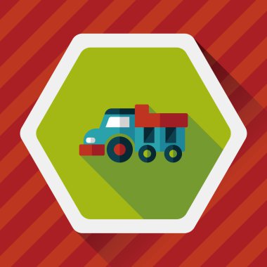 damperli kamyon uzun gölge, eps10 düz simgesi