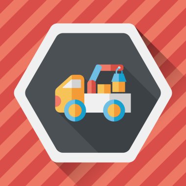 kamyon uzun gölge, eps10 düz simgesi